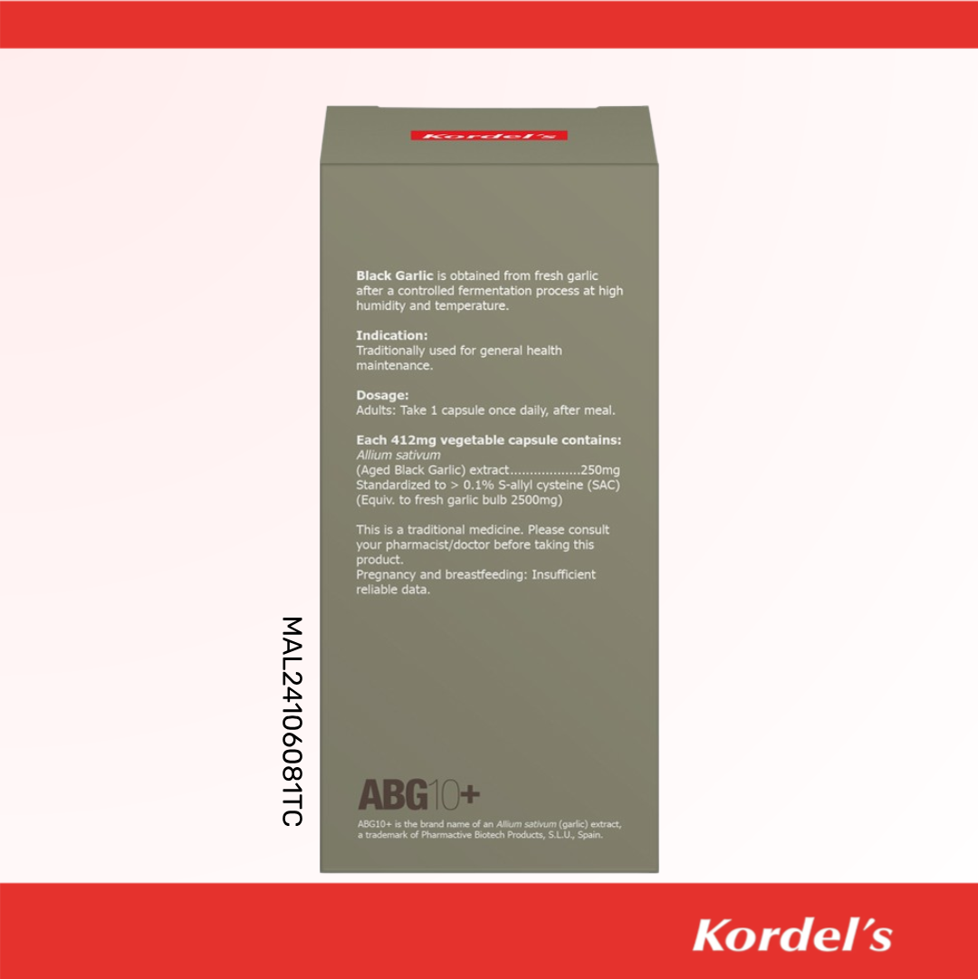 Kordel's Aged Black Garlic 250mg Vegetable Capsule
